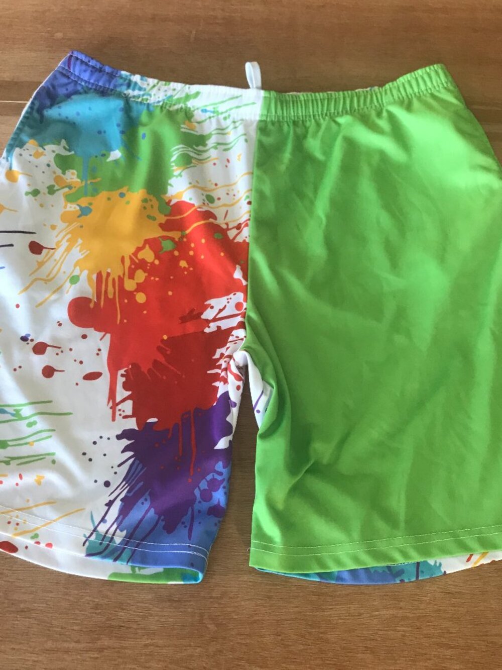 Loudmouth Drop Cloth Heritage Board Swim Shorts Men 36 Blue Paint Splatter Beach